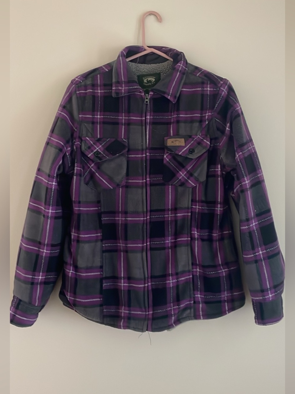 Stillwater fleece jacket plaid warm size small s